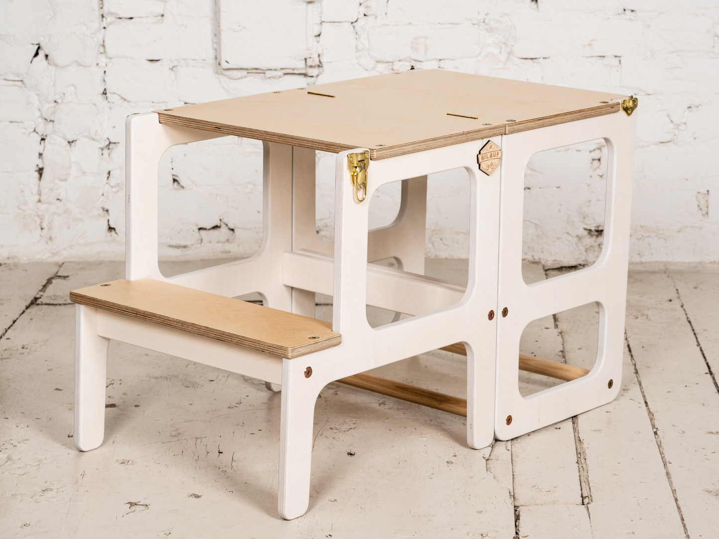 Architect's Learning Tower & Table - White Edition