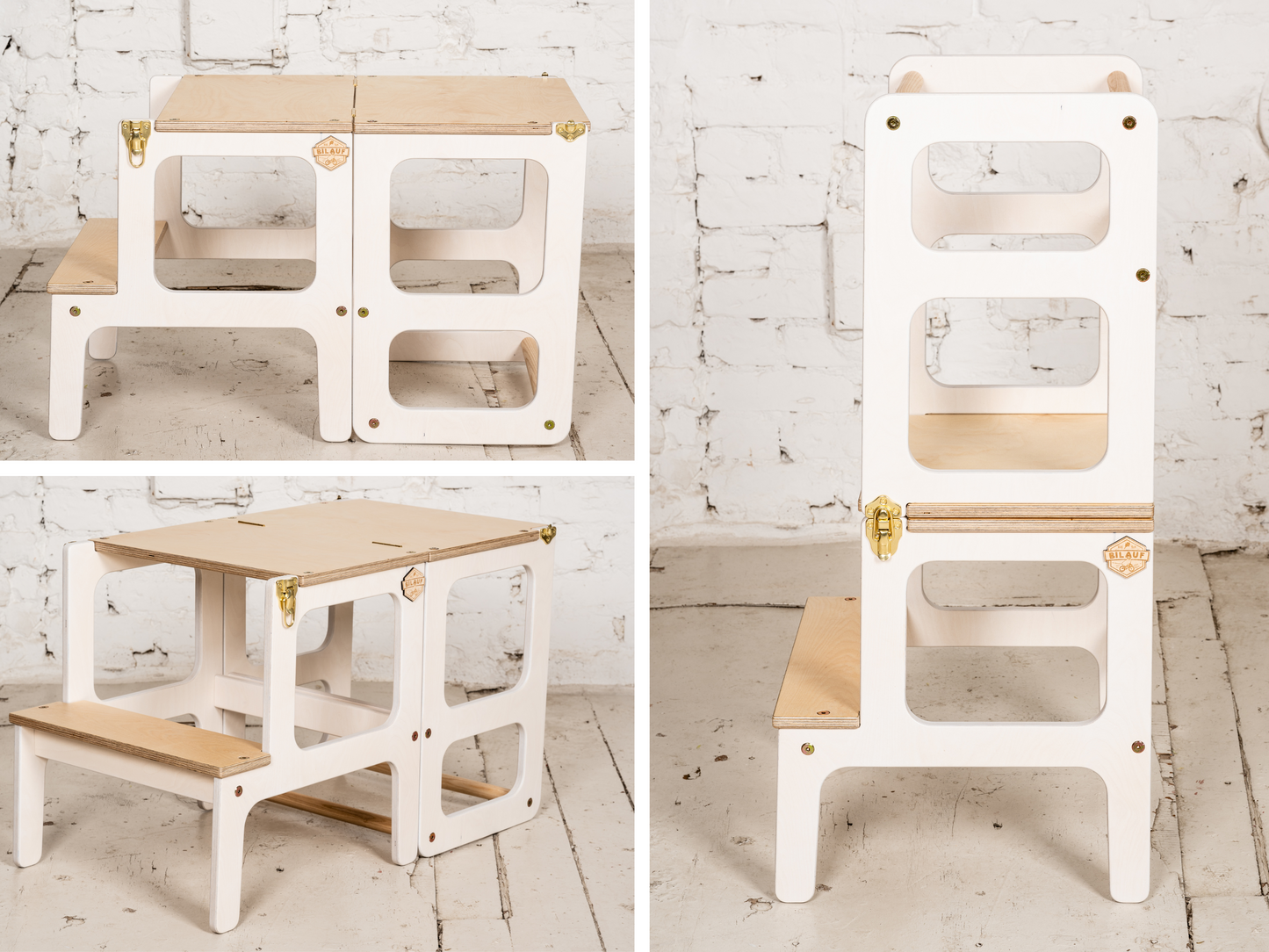 Architect's Learning Tower & Table - White Edition