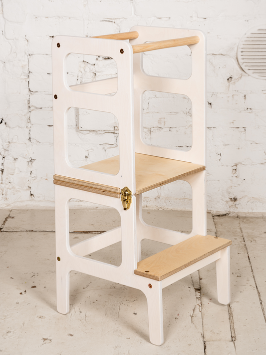 Architect's Learning Tower & Table - White Edition